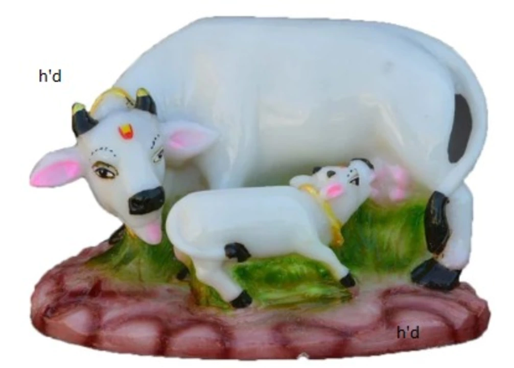 Polyresin White Cow and Calf Statue  uploaded by Home decor on 5/31/2024