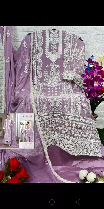 Heavy embroidery georgette suit uploaded by Kanishka collection on 2/2/2023