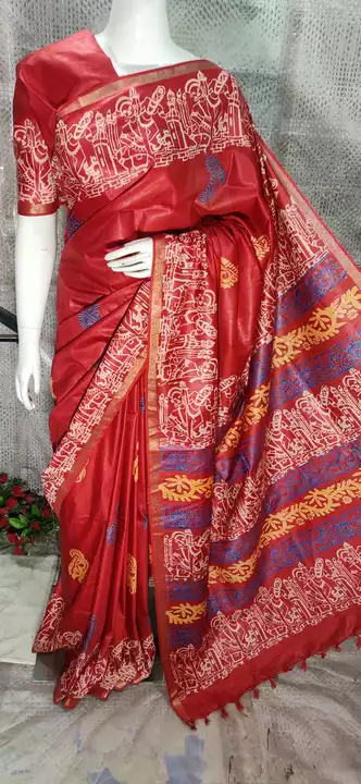 Katan silk printed saree uploaded by Md S. Handloom on 5/30/2024