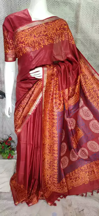 Katan silk printed saree  uploaded by Md S. Handloom on 5/30/2024