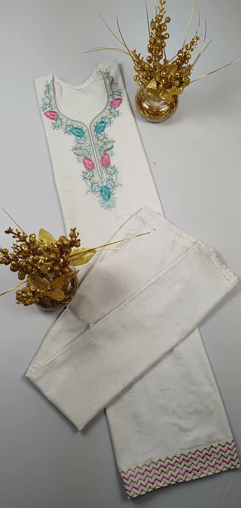 Cotton Embroidery kurta set  uploaded by Rabail fashion on 2/2/2023