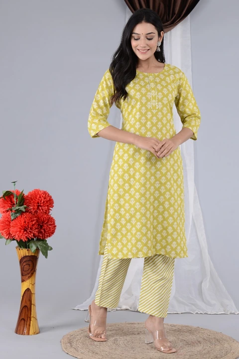 Rayon kurti pant set  uploaded by Vastra collection on 6/3/2024