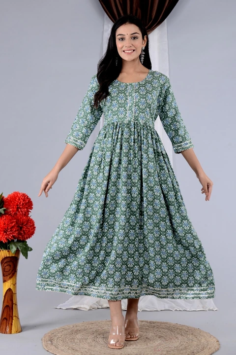 Rayon long flair Anarkali kurta  uploaded by Vastra collection on 2/2/2023