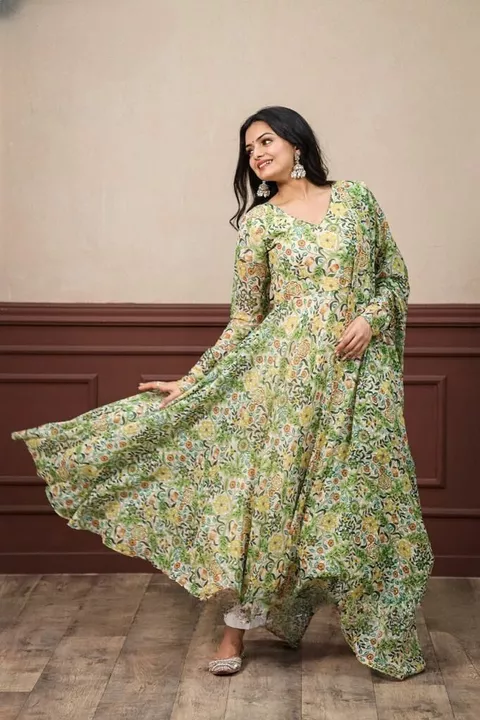 Georgette gown with dupatta for women  uploaded by Fashionvalley dresses on 5/25/2024