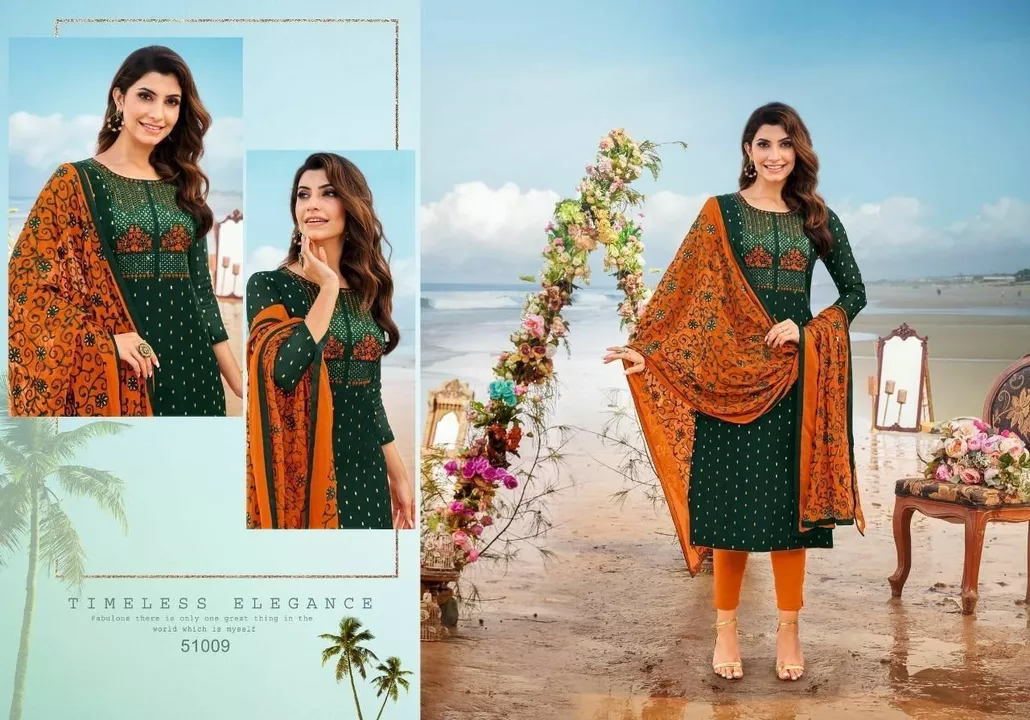 Rayon embroidered kurti Pant with dupatta for women  uploaded by Fashionvalley dresses on 2/2/2023
