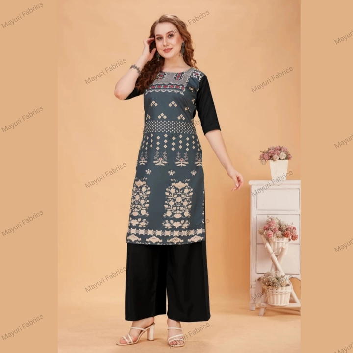 Printed Crepe Straight Kurti uploaded by business on 2/2/2023