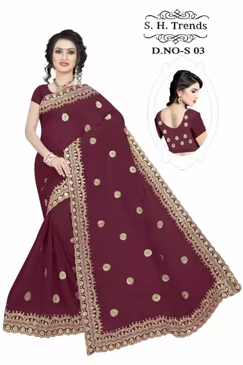Embroidery saree uploaded by Shah on 2/2/2023