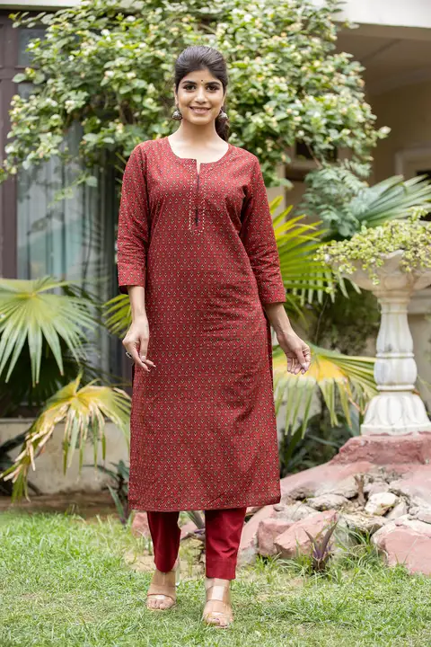 RUST RED FLORAL COTTON KURTA PANT SET

 uploaded by Clothing on 2/2/2023
