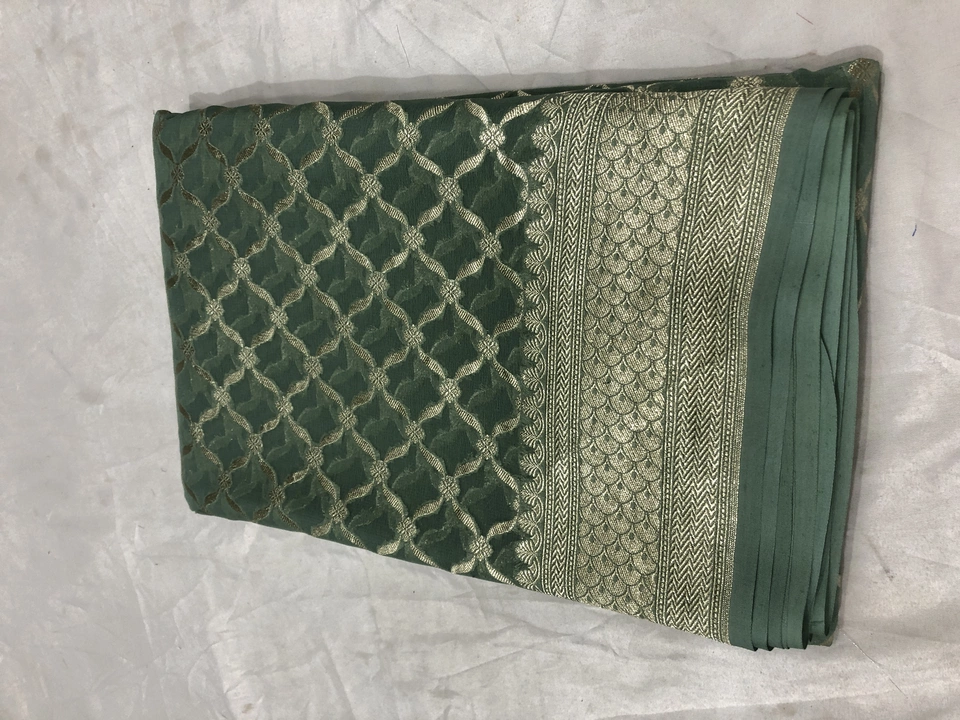 Handloom Pure Georgette Saree uploaded by Fiza Silk Exports on 2/2/2023