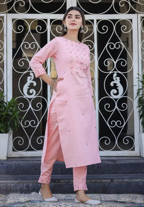 PEACH EMBROIDERED COTTON KURTA PANT SET

 uploaded by Clothing on 2/2/2023