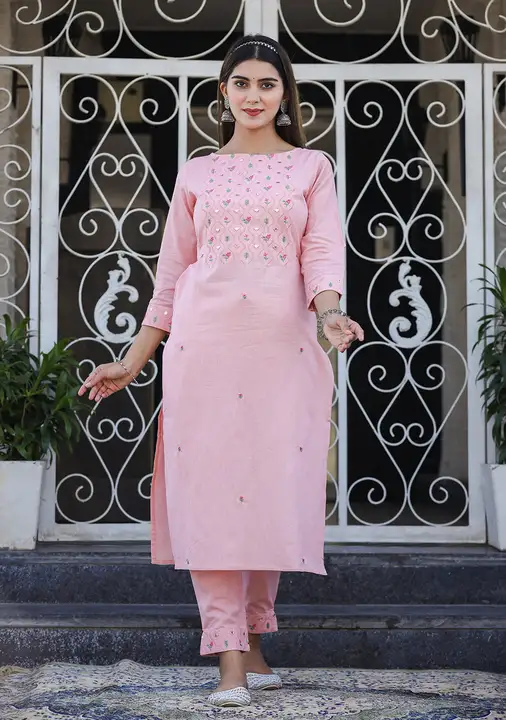 PEACH EMBROIDERED COTTON KURTA PANT SET

 uploaded by business on 2/2/2023