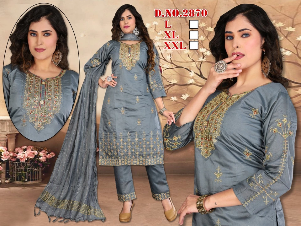 Silk kurta pant & dupatta  uploaded by Ziya fashion 9540312701 on 2/2/2023