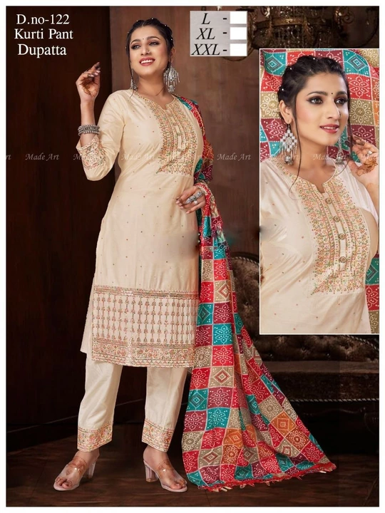 Silk kurta pant & dupatta  uploaded by Ziya fashion 9540312701 on 2/2/2023