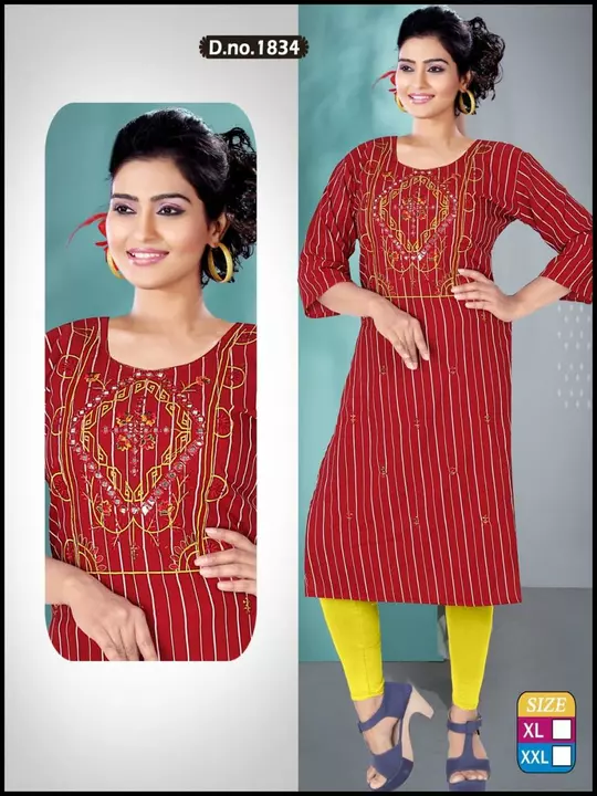 Straight kurtis xl xxl uploaded by Radha Creation , Maira sales for Readymade items on 2/2/2023