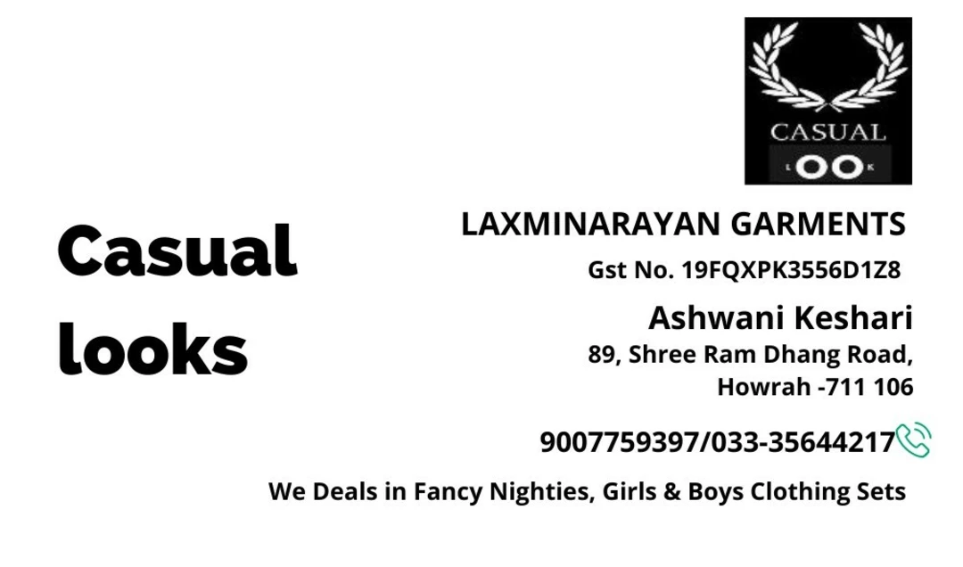Visiting card store images of Casual look