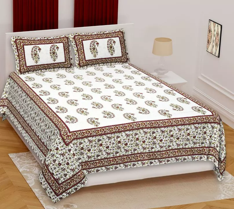 100% cotton double bedsheets uploaded by Kesavi An Aura of Indian Handwork on 2/3/2023