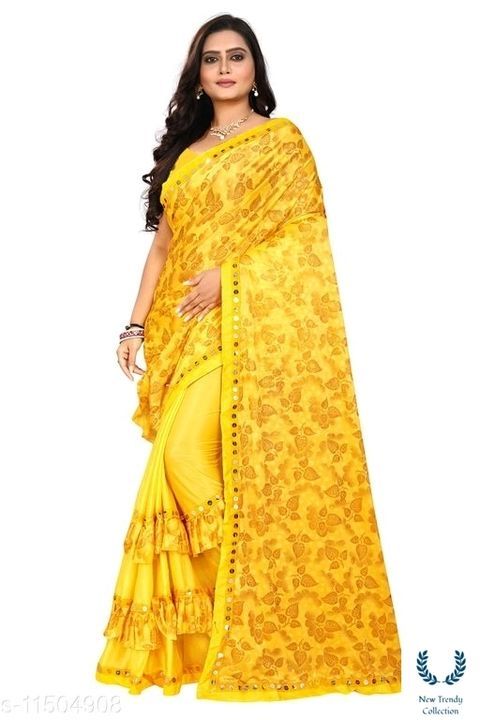 Post image Myra Superior Sarees

Saree Fabric: Lycra Blend
Blouse: Separate Blouse Piece
Blouse Fabric: Silk
Pattern: Self-Design
Blouse Pattern: Solid
Multipack: Single
Easy return in cash of any issue