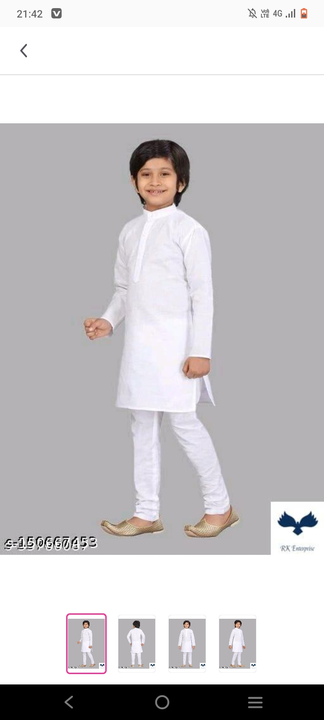 White cotton fabric kurta pajama set  uploaded by SAI KRIPA GARMENTS on 2/3/2023