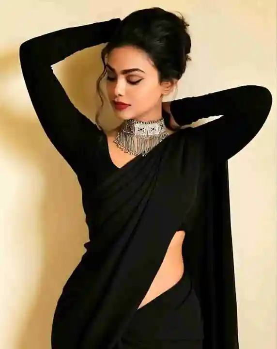 Black Georgette plain sexy saree  uploaded by business on 2/4/2023
