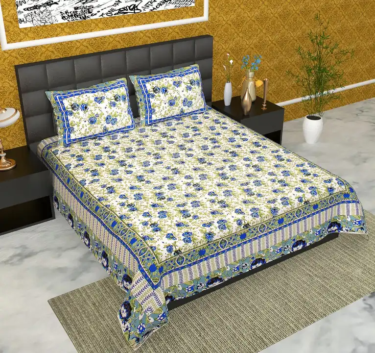 

*Printed King Size BedSheets*

Exclusive Jaipuri Bagru Hand Block Printed Double Bedsheet With uploaded by Gudda collection  on 5/29/2024