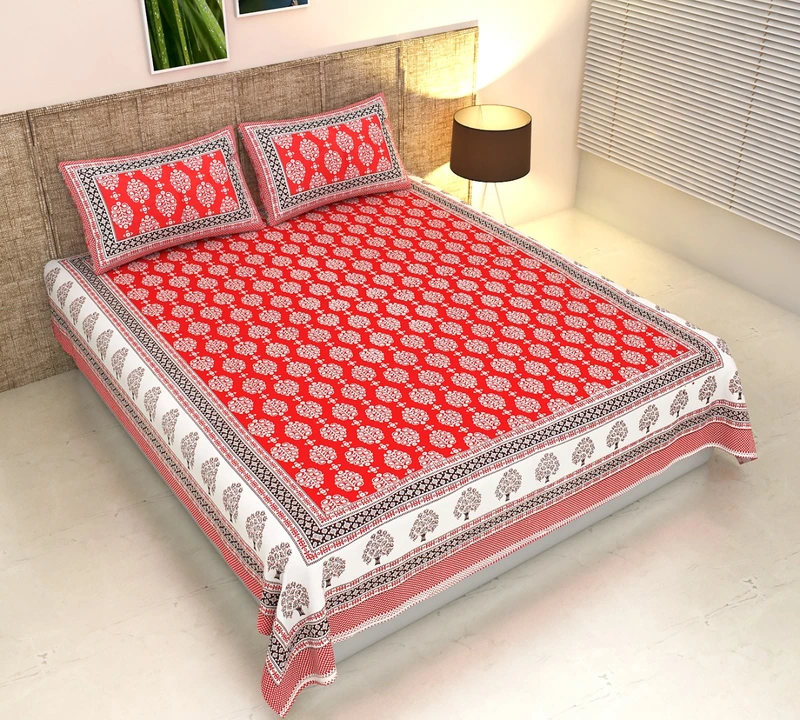 

*Printed King Size BedSheets*

Exclusive Jaipuri Bagru Hand Block Printed Double Bedsheet With uploaded by Gudda collection  on 5/28/2024