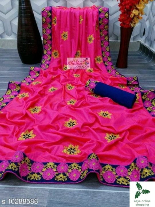 Aakarsha Refined Sarees

Saree Fabric: Sana Silk
Blouse: uploaded by Aaya online shopping on 2/18/2021