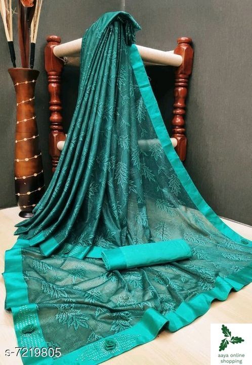 Jivika Alluring Sarees

Saree Fabric: Malai Silk
Blouse:  uploaded by Aaya online shopping on 2/18/2021