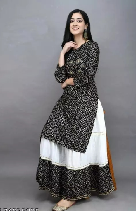 Bandhani kurti with skirt uploaded by Asad creation on 2/4/2023