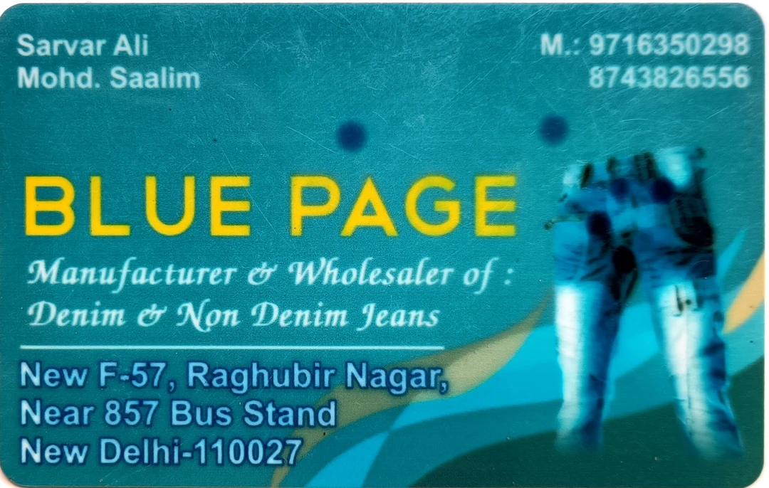 Visiting card store images of Blue page 