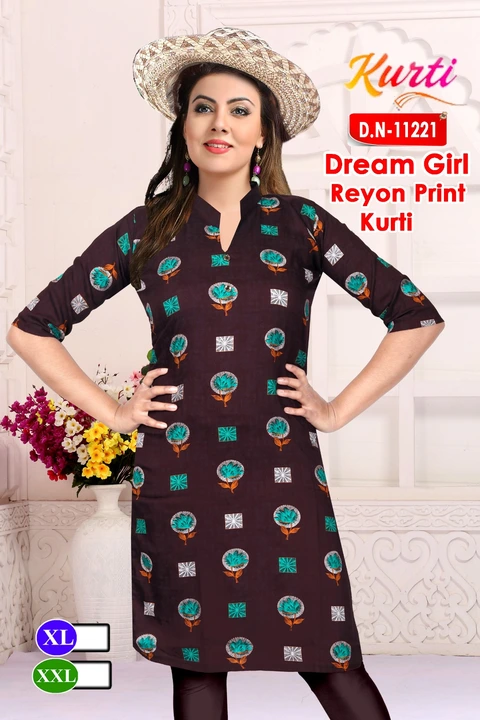 Dream girl rayon print kurti  uploaded by YASHRAJ Textiles on 2/4/2023