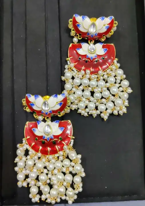 Lotus tops. With pearl earrings uploaded by Balajihandicraft on 2/4/2023