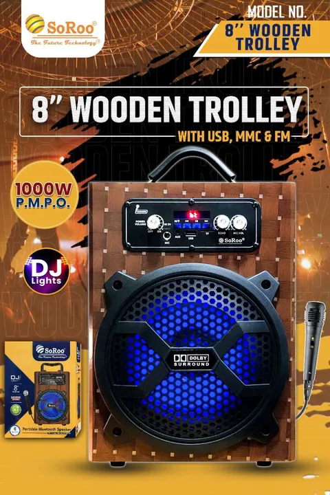 Wooden Trolley Bluetooth Speaker With Mic uploaded by Star Products  on 5/28/2024