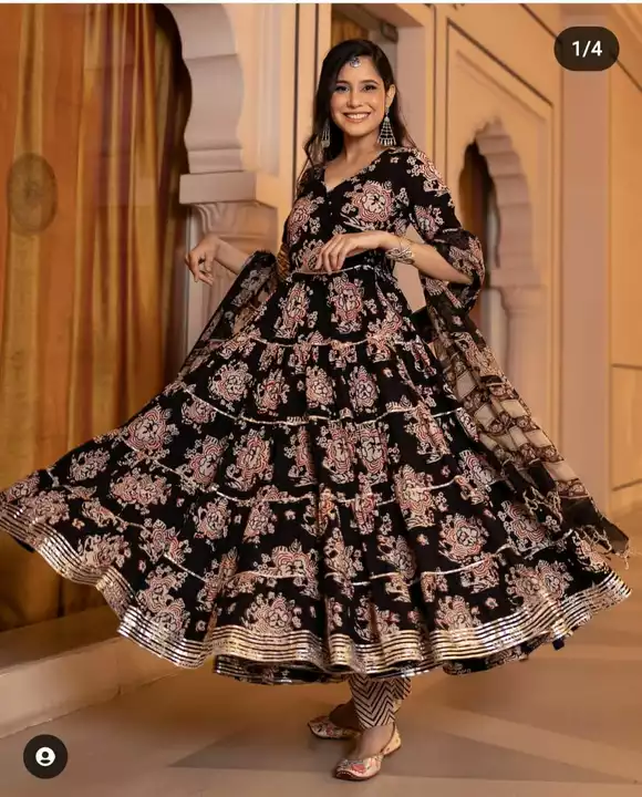Anarkali kurti pant with dupptta😍 uploaded by business on 2/4/2023