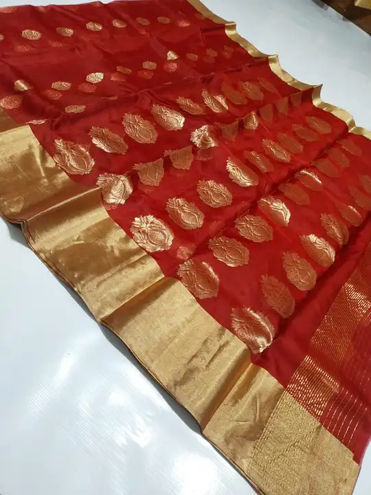 Chanderi saree pure silk organza saree uploaded by Chanderi handloom saree on 2/4/2023