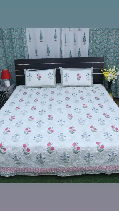 Bed cover with pillow cover  uploaded by NEHA Creation on 2/5/2023