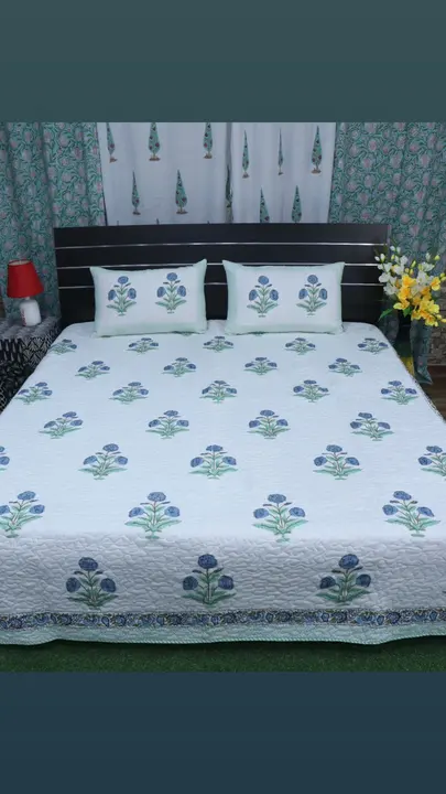 Bed cover with pillow cover  uploaded by NEHA Creation on 2/5/2023