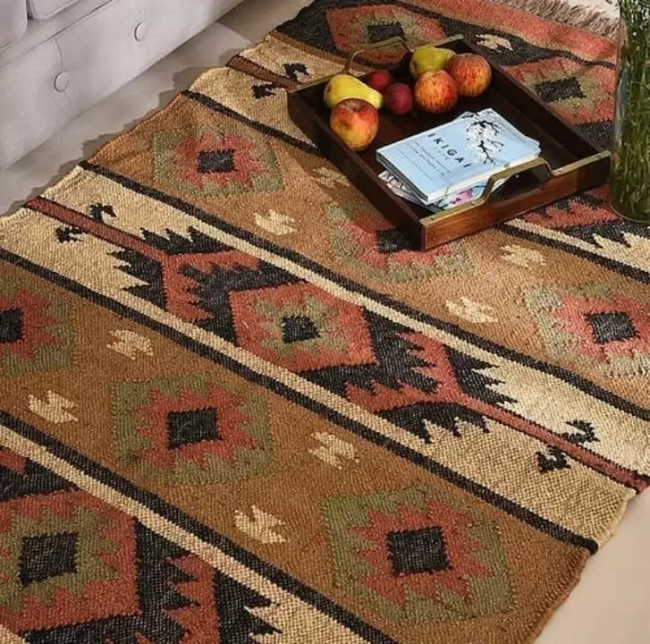 Handmade Wool and jute dhurrie rug flat-weave floor carpet jute kilim rugs uploaded by business on 2/5/2023