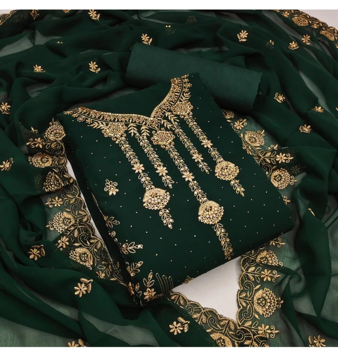 Pakistani Embroidery Georgette Dress Material  uploaded by 1 Place For All Fashion  on 2/5/2023