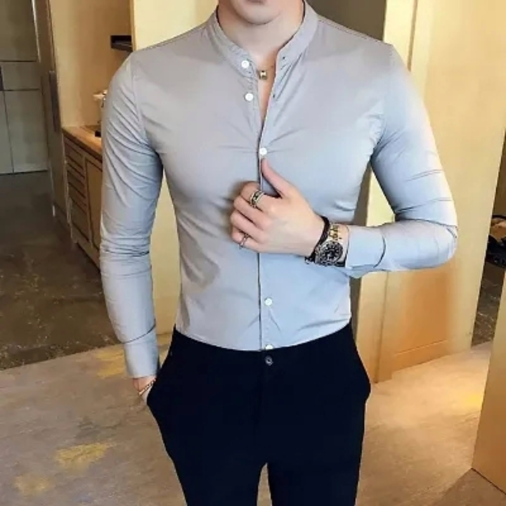 Men Cotton Solid Slim Fit Shirt
 uploaded by business on 2/5/2023