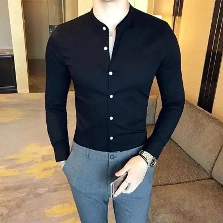 Men Cotton Solid Slim Fit Shirt
 uploaded by Brjstore on 2/5/2023
