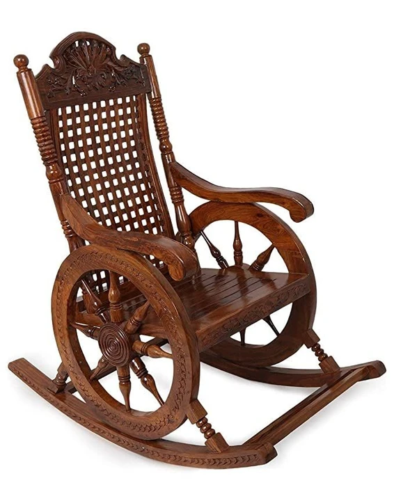 Wooden rocking chair uploaded by HOMES CROWN™ on 5/28/2024