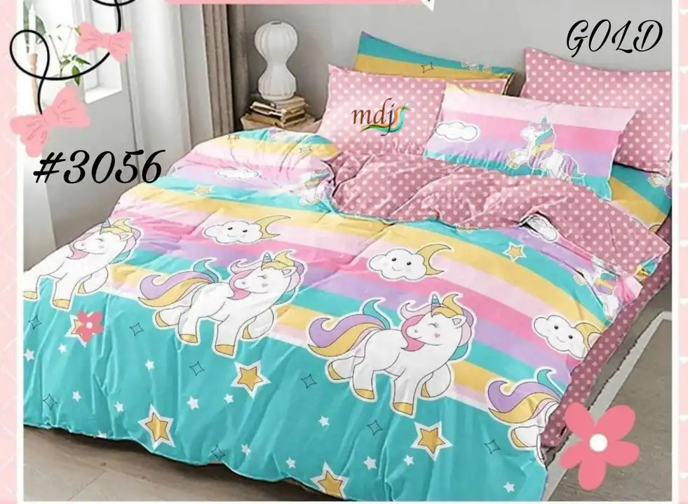 Post image Double bedsheet set size 90x100 with 2 pillow cover size 17x27
