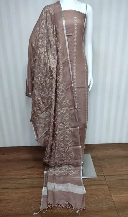 Embroidery work pure linen by linen dress material  uploaded by S B HANDLOOM
 on 2/5/2023