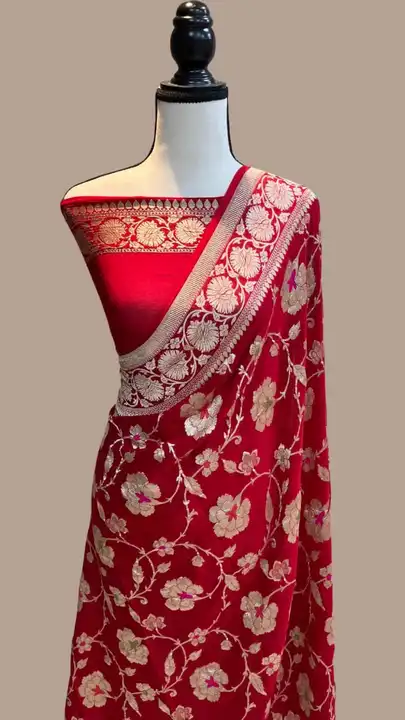 Semi georget silk saree uploaded by SILK DEAL on 2/5/2023