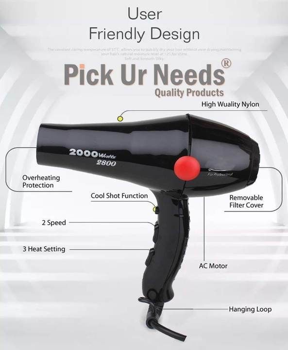Description

Product: CHAOBA 2000 Watts Professional Hair Dryer 2800 (Black) ,OutPut: 2000W ,Color:  uploaded by Snapkart on 2/18/2021