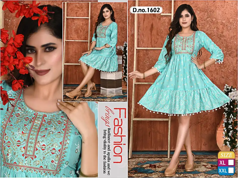 Short fancy kurtis xl xxl uploaded by Radha Creation , Maira sales for Readymade items on 2/5/2023