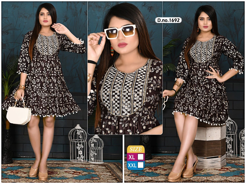 Short Fancy Work kurtis xl xxl  uploaded by Radha Creation , Maira sales for Readymade items on 2/5/2023