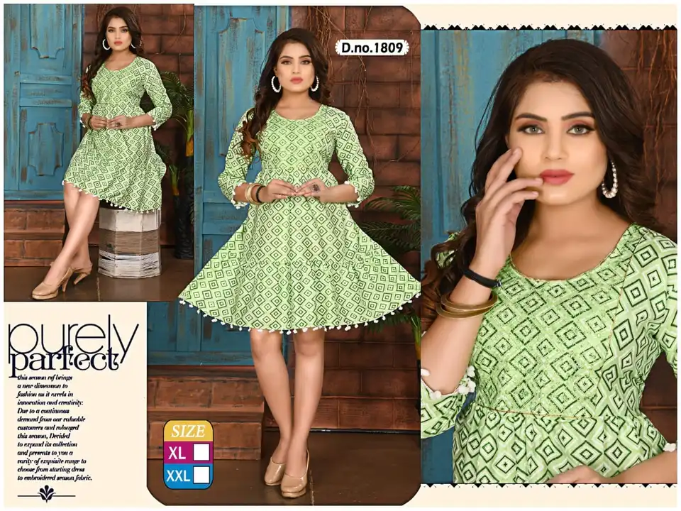 Short fancy work kurtis xl xxl uploaded by Radha Creation , Maira sales for Readymade items on 2/5/2023