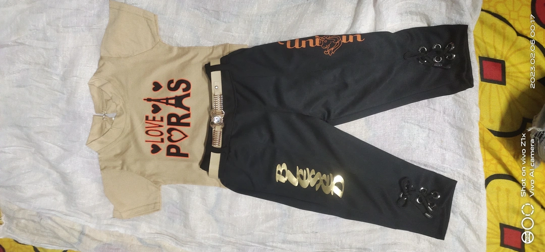 Girls' top and pant set uploaded by Nawaz on 2/5/2023