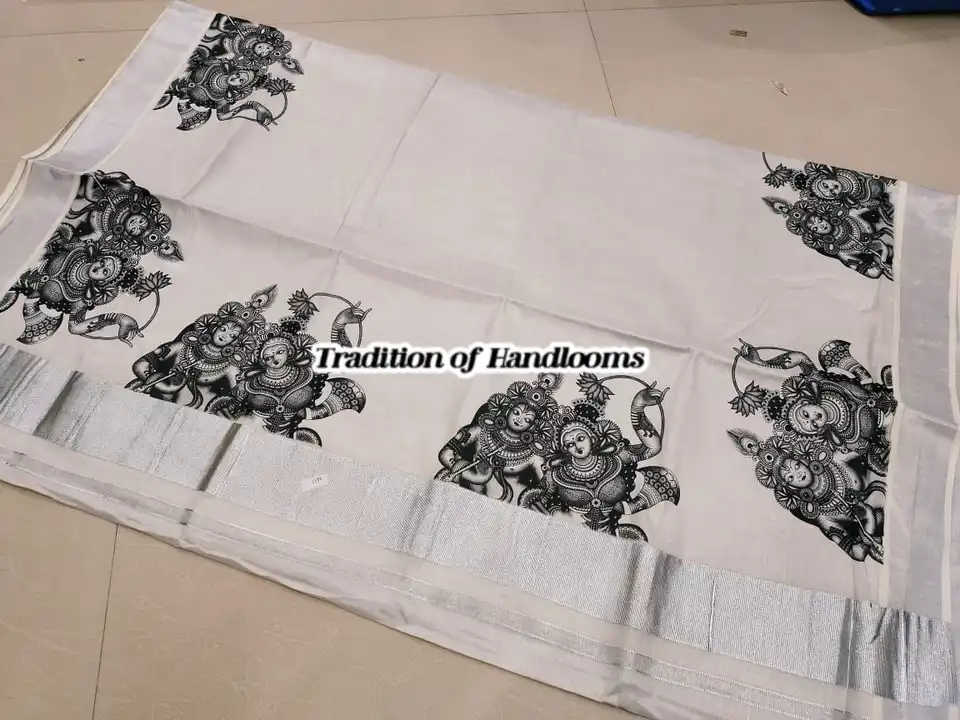 Tissue cotton kerela sarees uploaded by Maari Amman Textile on 2/6/2023
